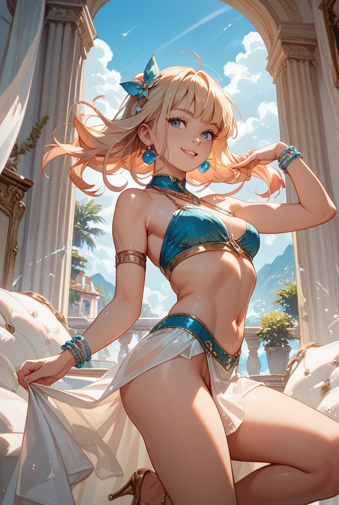 (Absurdity: 1.4), (Superb quality work by the Creator God: 1.4), (Absolute resolution: 1.4), (Highest masterpiece by the God of Arts and Sciences: 1.4), Surrealistic work, (Complex, meticulously detailed and realistic materials and textures and light sources: 1.3), (Perfect anatomy: 1.2), (Overwhelmingly ridiculous absurdity in the creation of the universe (1.3),

BREAK.

 (((cute)):1.3), illustration featuring a girl. She is wearing a uniform from a well-known school where blazers are popular, with a deep gray blazer, white piping, and a fresh blue checked skirt. She is drawn to evoke realistic fabrics and textures, and the buttons and ribbons on her blazer and the pleats on her skirt are ultra-detailed. She smiles and waves to the viewer. 

BREAK

(depth of field: 1.4), looking at the viewer, ((perfect pixels, 8K wallpaper)), one girl, single, alone, reincarnated appearance of Aphrodite, goddess of beauty, immensely beautiful, born actress genius,

BREAK

Aphrodite's reincarnated appearance as a goddess of beauty, immense beauty, BREAK, super exquisite skin, (best lighting by a famous artist: 1.2), (charming poses acting instruction by a very famous master: 1.4), cute illustrations.

BREAK

The most beautiful square in the world, (Grand-Place: 1.3), (Photo session of beautiful girls in a world heritage square: 1.15), Bold composition, (Poses that captivate viewers: 1.2), Dazed background