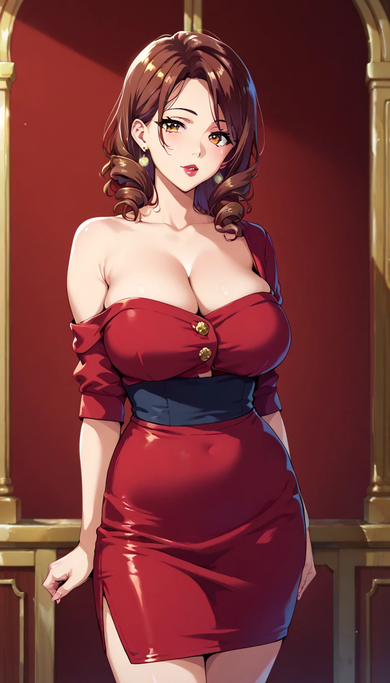 Breast curtain, cheongsam, areola slip,(Best Quality:1.0), (8K Wallpaper:1.0), Very delicate and beautiful, (Beautiful detailed face:1.0), (Detailed deep eyes), Symmetrical breasts, Deep eyes, Steam, Shiny skin,Red hair, purple eyes、Unrealistically colossal breasts,