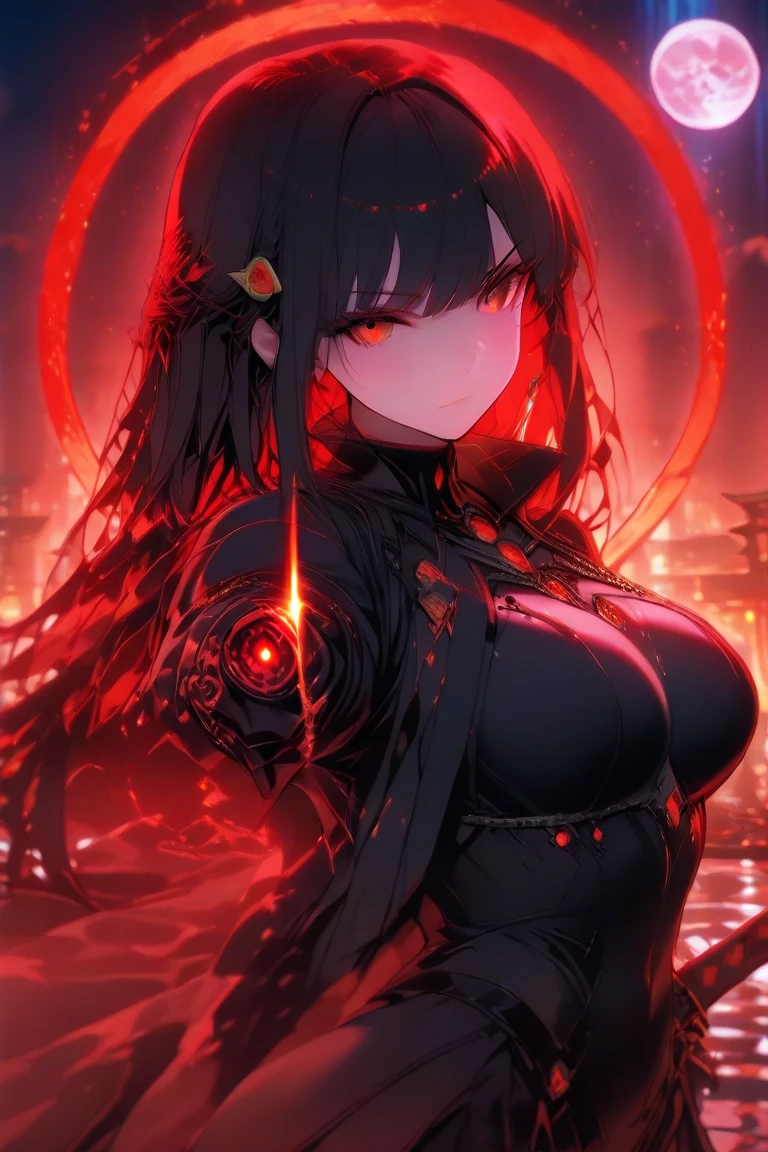 A demonic angel of death comes through a portal leading in to hell ready to give offerings to Hades
