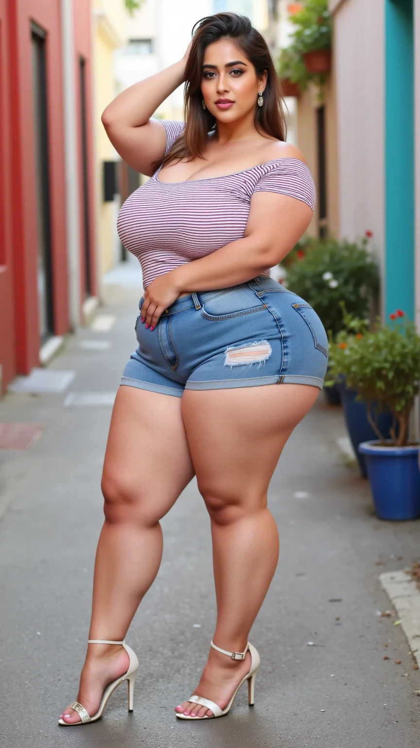 ((HIJAB MALAY GIRL)), ((BBW)), SHORTS, HUGE WIDE BUTT, WIDE BUTT, 63 YEAR OLD METURE women's, METURE women's, (ROSE LIPS), (ADIDAS SNEAKERS), (TIGH SKIRT), walking in style on a Village river, (ANGRY FACE EXPRESSION), TRANSPARENT, STAYING, THICK FOG. FOGGING,