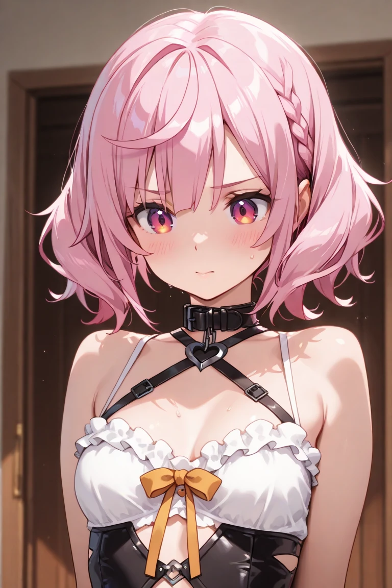 (4K quality:1.3),(Highest quality:1.3),(albino),(Whitening),(19 years old:1.3),(Large Breasts:1.6),Overdeveloped breasts:1.6,Big Breasts:1.6,世界一Large Breasts,Extra large chest:1.3,One of the largest breasts in the world,Saggy breasts,rich,Upper Body,smile,Japanese Voice Actors,Overflowing breasts,(jewelry),Captivate a man,Cleavage,(Con Cafe:1.5),(Celebrities:1.4),(thin:1.2),(Tight waist:1.4,(Night viewの良いホテル:1.1),(luxury:1.2),(Arisa Hanyu:1.5),(anorexia:1.4),(Night view:1.3),(Close up on face:1.2),Catchlight,(Child face:1.6),(smile:1.1),(Lori:1.5),(Pink Hair:1.6),(Short Hair),(Deep pink eyes:1.4),(2D cuteness:1.5),(Cute Makeup),Beautiful fingertips,Black lace collar,(black lace mask:1.1)