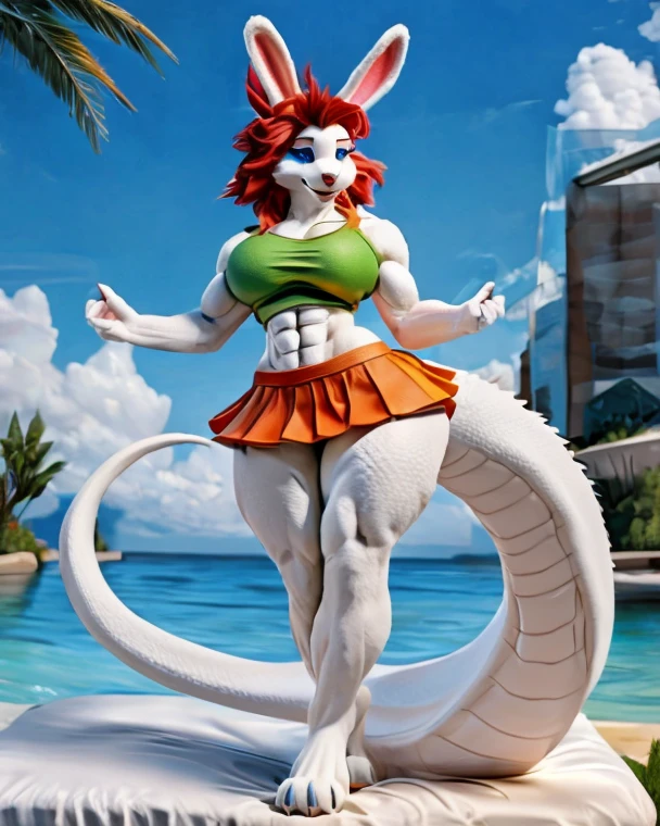 (master piece: 1.1), By aruurara, brontosaurus girl, 1girl, orange fur, long neck, star hair ornament, starry background, saint quartz \(fate\), 1girl, star necklace, mole, star earrings, animal, solo, navel, big breasts, big thick, freckles, pink hair, mole on breast, highleg, long tail, panties, cleavage, black mini skirt with pantie showing, red highleg panties, camel toe:1.6, navel piercing, sticker, scalie female, Short black Puffer Jacket/W Black Top Kitty, long arm sleeves, body scales, furry, tank top, smile, blush, pencil drawing style, cross hatching texture shadows, full body view, random poses, fashion pose, dynamic Pose, dynamic view, Mythology Go, street style pose, random dynamic angle view