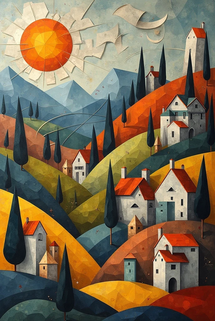 Cubist Sun Cubist landscape