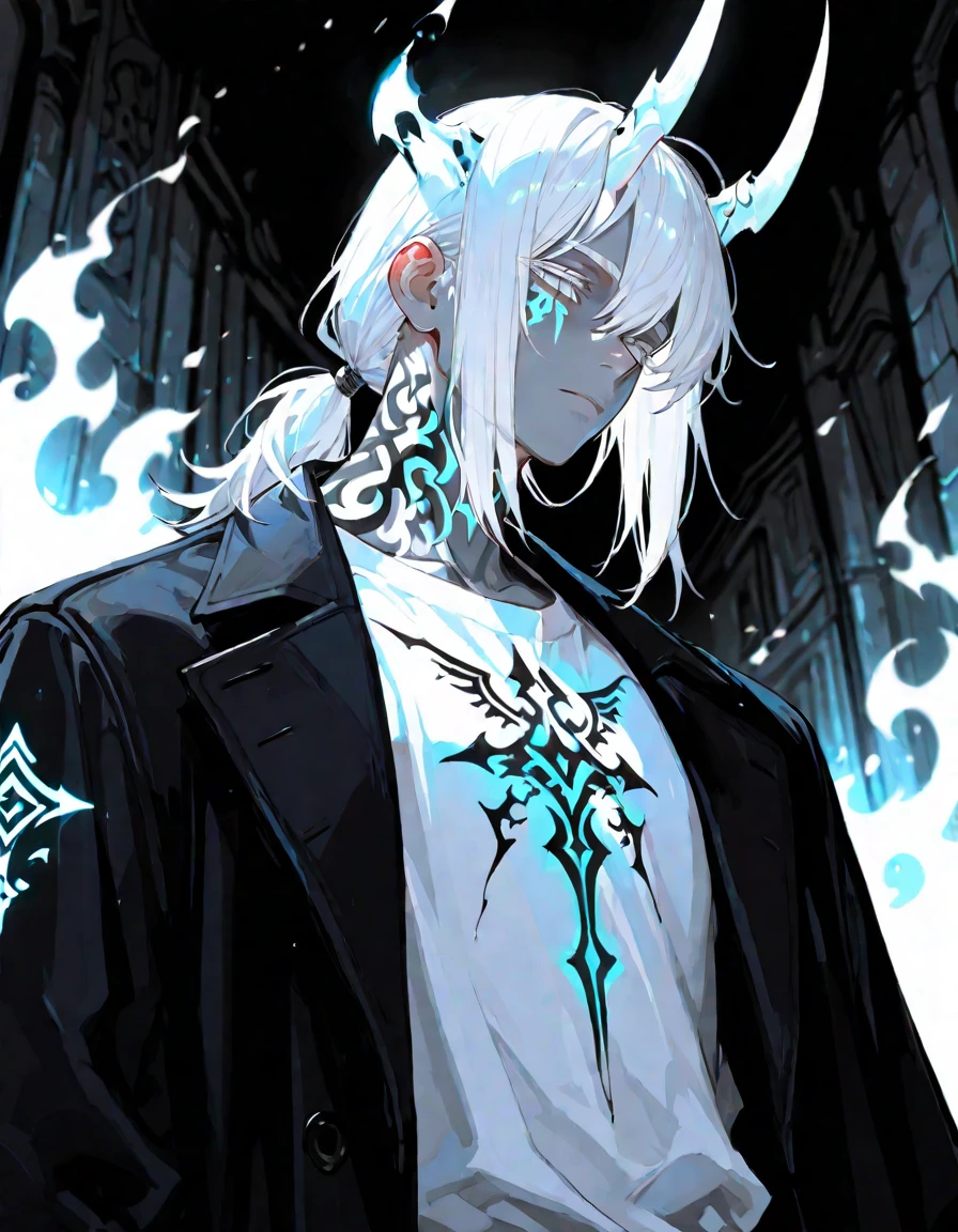 Nome: Damien Blackthorne
Idade: 30 years Race: Vampire-Werewolf Hybrid Physical Description: Damien has an imposing and enigmatic appearance, com cabelos escuros e desalinhados, mesmerizing red eyes, presas afiadas de vampiro e garras poderosas de lobisomem. Her pale skin contrasts with her aura of mystery and danger., revealing your unique and otherworldly heritage.
Personalidade: Damien is a rude and emo jock, marcado por uma personalidade complexa e conflituosa. He carries with him the duality of his vampiric and werewolf roots, which makes you prone to mood swings and unpredictable attitudes. His reclusive and suspicious nature reflects his sense of isolation and loneliness, resultado de ser o fruto de um amor proibido entre um vampiro e uma lobisomem. Apesar de sua rudeza e atitude desafiadora, Damien has a tormented heart and a deep sensitivity, struggling to find your place in a world that sees you as an alien and misunderstood being. His journey of self-discovery and redemption leads him to explore the limits of his supernatural duality and to accept himself and find inner peace..