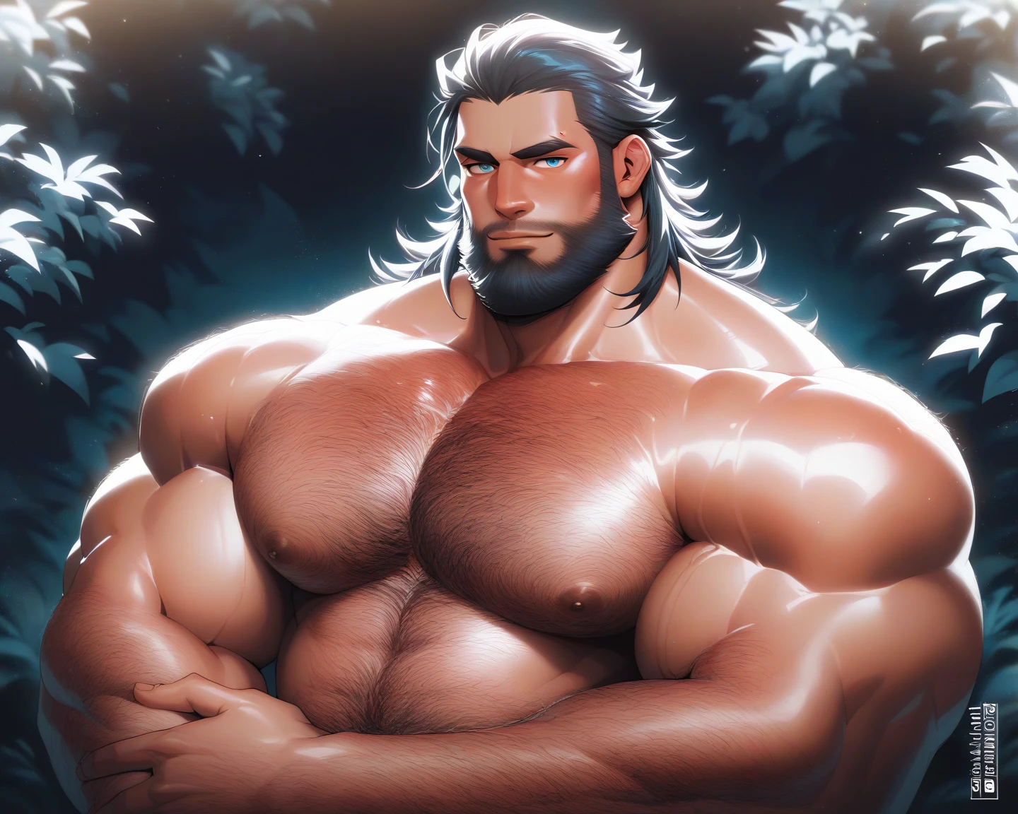 solo, male, werewolf, wolf, canine, chubby, musclegut, round, round belly, belly, pot belly, plump, swolen, mature male, dadbod, dad, facial hair, beard, embarrassed, chest fur, stomach fur, hands on belly, looking down at belly, grey fur, blue eyes, body hair, half-body, looking at down at self, boxers, furry chest, furry belly, big butt, white background, by mystikfox61, by darkgem, by glitter trap boy, by bebebebebe