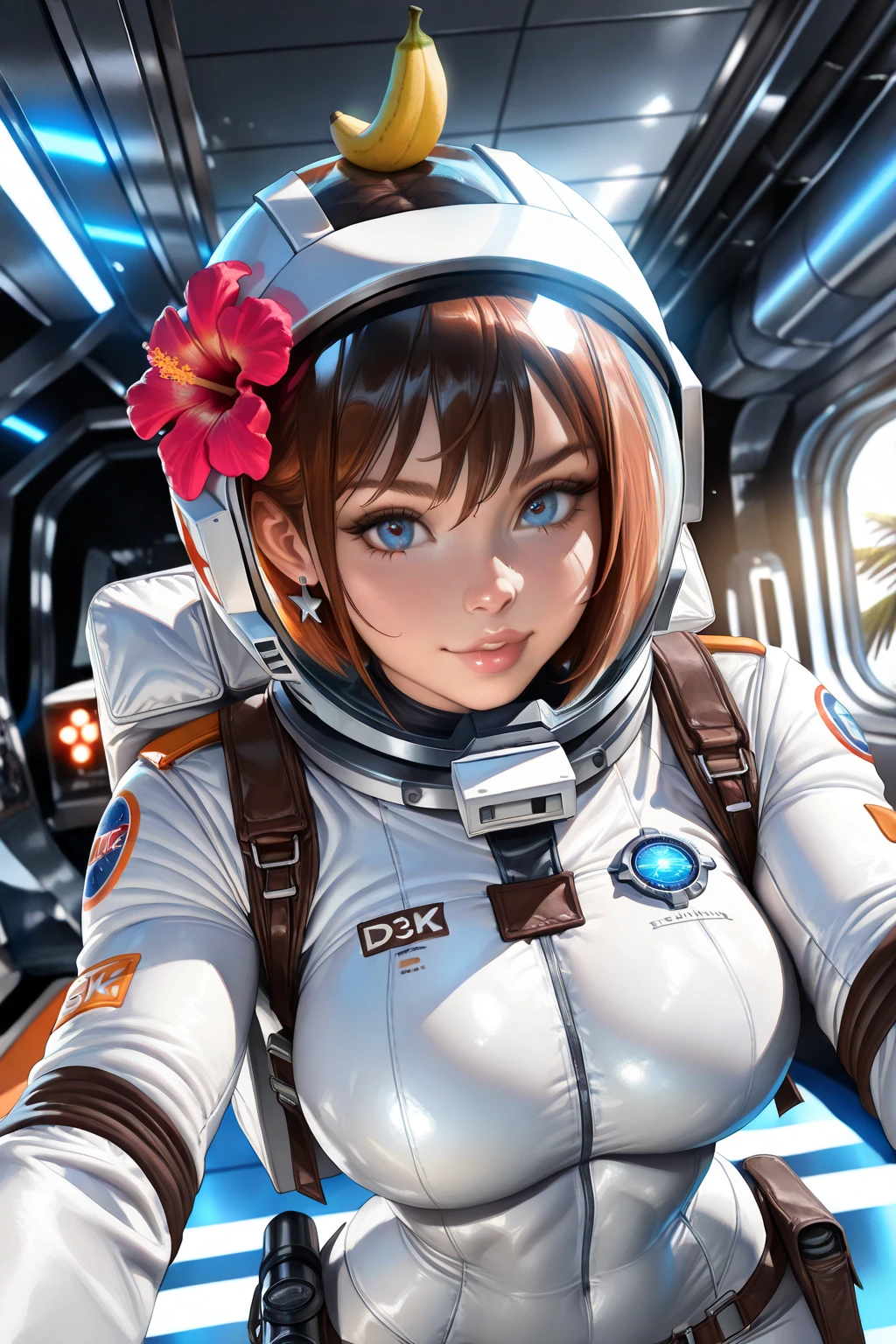 plugsuit, WHITE bodysuit,evangelion,WHITE helmet, space helmeT, cat ears, GIRL, FROM SIDE