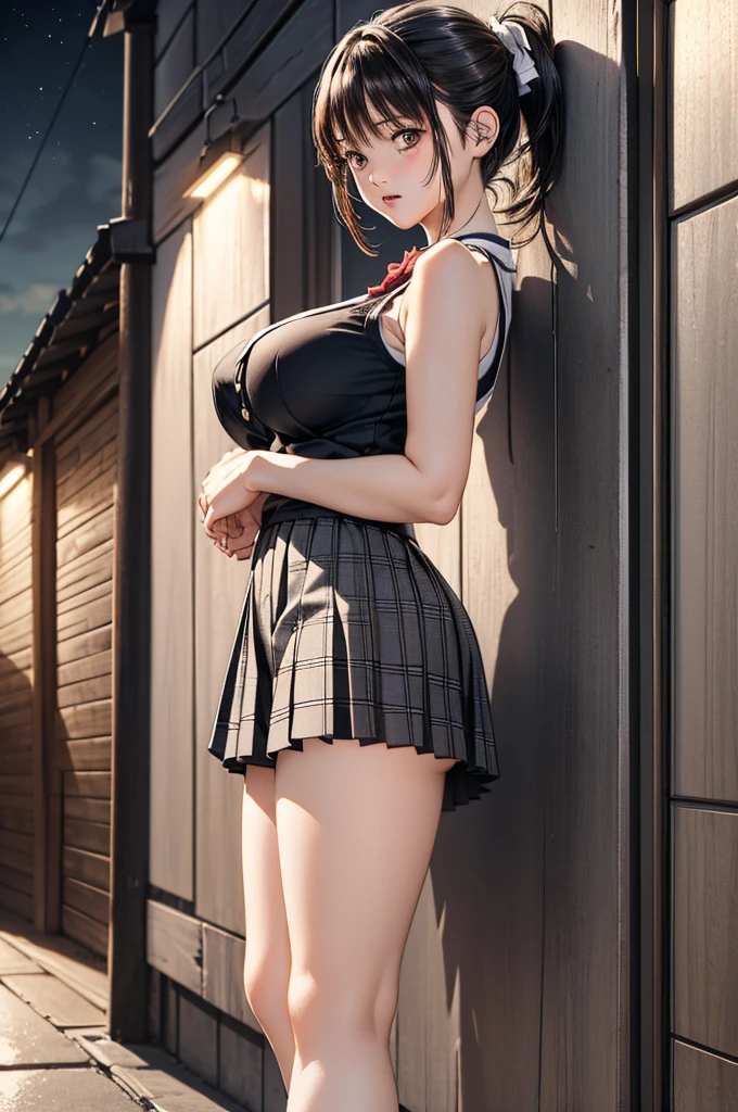 Tabletop, Highest quality、Realistic, ( Intricate details, Depth of written boundary)、Hyperrealism, 8k, Highest quality, Super Detail, retina, Very detailed, Perfect Face, Perfect body, Huge breasts, narrow, Very big ass, Glamour, short hair、Beautiful woman,Black Hair、Japanese Goddess、 Perfect appearance, smile, 20-year-old, Oily skin、Glowing Skin、indirect lighting, Anatomically correct、Skin Texture、Big eyes, ((Full Body including thighs)), Protruding areola,垂れ下がった長いHuge breastsを持つ美しい女性(1.5),
miko((open clothes)), Wearing black stockings,
Luxury House, ((Lavish decoration)),
moving her center of gravity back, Quite embarrassing, White panties,skirt, (skirtの中:1.3), (squat:1.4), Put your heels on the ground, Spread your legs, 膝を上げてsquat, Put your butt on the ground, ((Facing forward)) ,Raise your arms above your head, Arch your back a little, huge breasts, armpits, fellatio, from above, outdoors, day, jinja