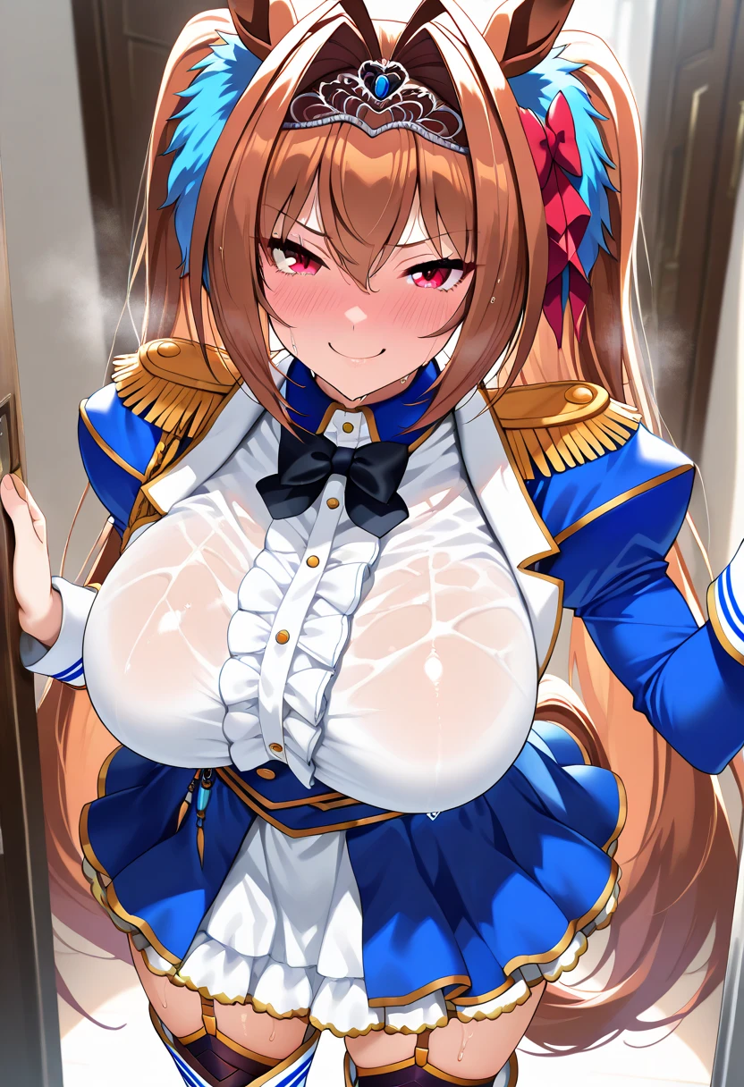 Futanari Girls、Showing off his penis、(futanari:2、Huge penis、、Very large breasts, Very thick thighs、Very big ass、A woman in a magical girl costume, Garden Accessories, Flowing skirt, Fine lace and ribbon, Embarrassed look, A smile of tears, Hair color and style are random), (Shiny skin、Oily skin)、 (masterpiece, Highest quality, Ultra-high resolution, original, Very detailed, Perfect lighting, 8K, 2,5D)、Sex Appeal、Girls having sex with me、Gonzo,throw、Girl licking my nipples、Blowjob、Handjob、Public indecency、Around Town、prostitution、Seduce a man、barker、Vulgar gestures、