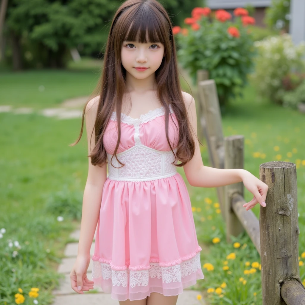 ((top-quality)) ((masuter piece))、intricate-detail、foco nítido、proffesional、Photorealsitic、Real life、surrealistic、photorealisim、Silhouette Light、finely detail、Highly detailed CG Unity 8K wallpapers、erfect artwork、shinny hair、radiant eyes、shinny skin、realisitic、Looking at the camera、Very delicate and cute、best qualtiy、Cute detailed girl、cute large eyes、Facial Lights、Cinematic lighting、Transparent material、realistic representation of face、（intricate detailes)、no-makeup、（Detailed beautiful delicate face、Detailed and beautiful delicate eyes and face）Detailed skin、Best ratio of four fingers and one thumb、Thin fashion、独奏、(Very young)、Facial Highlights、luxury room、Professional Writing、((Knee shot:1.4))、Beautiful navel、女の子1人、Very young face、innocent-looking face、(Looks under 10 years old)、Standing facing the front、Rat trail section、Inseam delta、Bare shoulders and elbows and arms、Chest flat、（(flat-chest: 1.4))、女の子1人、Back lighting、Many flowers、((non-blur))、((subminiature)) 、((Super skinny girl))、((Ultra-small ass:1.4))、((very thin thighs))、(Super young Japan transcendent beautiful girl)、small nostrils、Healthy face、Soft lips、pale cherry colored lips、(rather thin eyebrows: 1.4)、shiny large black eyes、(Medium black hair,:1.1)、(Beautiful girl with cute loli face:1.6)、big eye、(The corners of the mouth rise:1.4)、((Raise your hands to expose your beautiful armpits))、(1 thin and tight white camisole)、Very short spats of bright colors、lowrise、((1 thin and fairly tight spats:1.4))、Plump round face、(smile shy:1.8)、cheeks are reddened、Eyes for hollow details、Floating hair、large eyes that are symmetrical、Small protrusions、hair clips、No face makeup、夏天、The room is hot, So wear the bare minimum