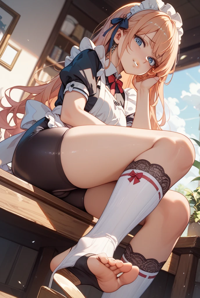 NY, (gradation hair, Dutch angle:1.3), film grains, chromatic abberation, 城市, masterpiece, top-quality, Raw foto, Photorealsitic, absurderes, 1girl in, cute little, Near and far law, cowboy shot, hight resolution, ultra-detailliert, Eyes and faces with detailed, Sharp pupils, Realistic pupils, foco nítido, 夏天, natta, detailed full figure, beautiful socks, Socks above the knees, Chance encounter, runaway from home、Red hair color