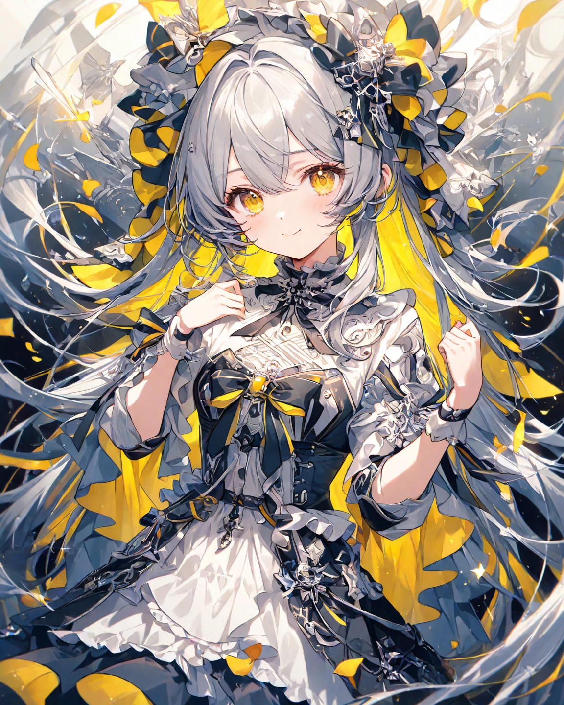 best quality, super fine, 16k, incredibly absurdres, extremely detailed, delicate and dynamic, cute beauty dressed as a bunny girl, caught in a gold and silver plated spider web, pop design art