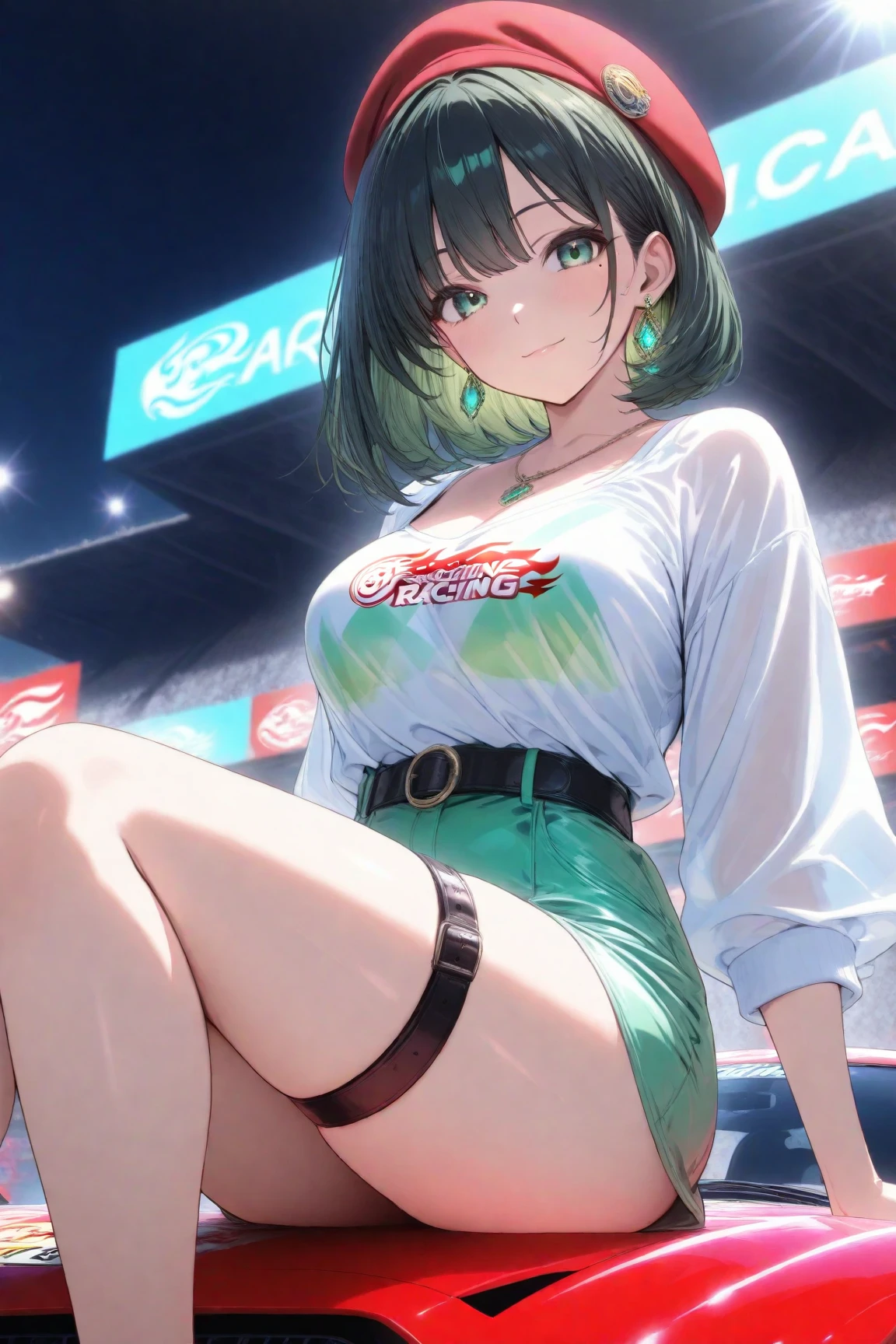 X-rated,Under the legend,Chara,teenage girl,Red-eyed,Smile,Sexy,green,Chest leak,short crop top,hot pant,Stalling's gull body standing painting,posture,with short brown haice turned red,Underwear model,lust,Hand repair,detail, clothing,HD,no underwares, television show,Upturned buttocks,stick out your tongue,Playful,love heart,Buttocks close up,sweat,back view,big ass,sitting,Puppy perspective,The lens is up