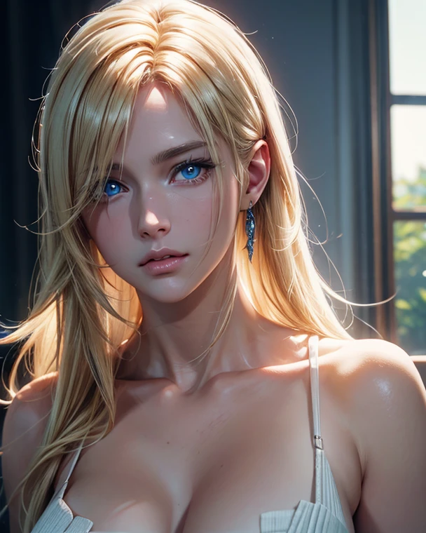 Immerse yourself in the elegance and sophistication of a beautiful blonde girl with captivating sparkling green eyes. Utilizing 3D technology and Octane rendering at 8K resolution、Her detailed face is rendered in a hyper-realistic way。. Exquisite sharp details and smooth rendering style, Combined with film studio lighting, It will make this work of art a true masterpiece.. We hope ArtStation will become a trendsetter in the digital art community.、Get ready to turn heads.