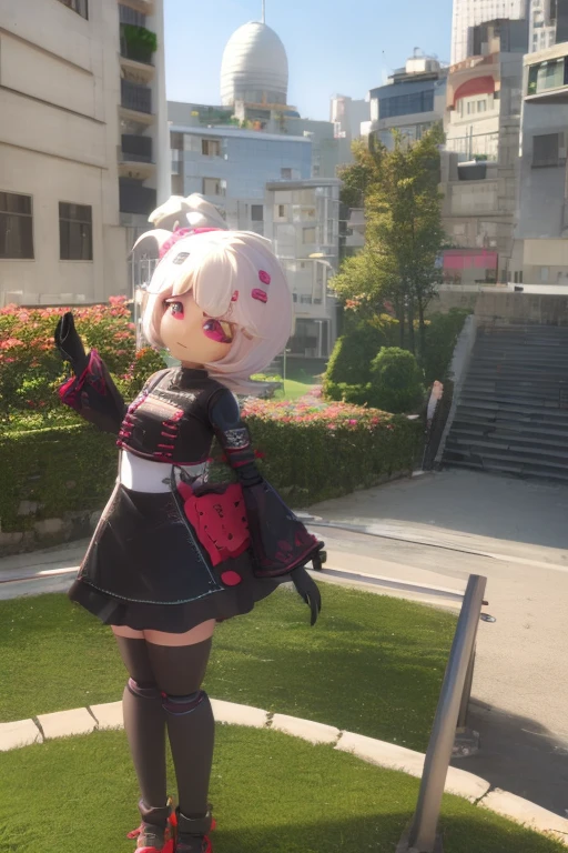"(((Chibi３D))),Wearing a very cute and beautiful chibi anime Japan ninja costume、🥷、 Himeji Castle、Background of the castle tower、fullllbody、Clamber over the wall、🧗🏻‍♀️、Face and eyes with well-drawn details、Clear outline、独奏、Chibi３D。"