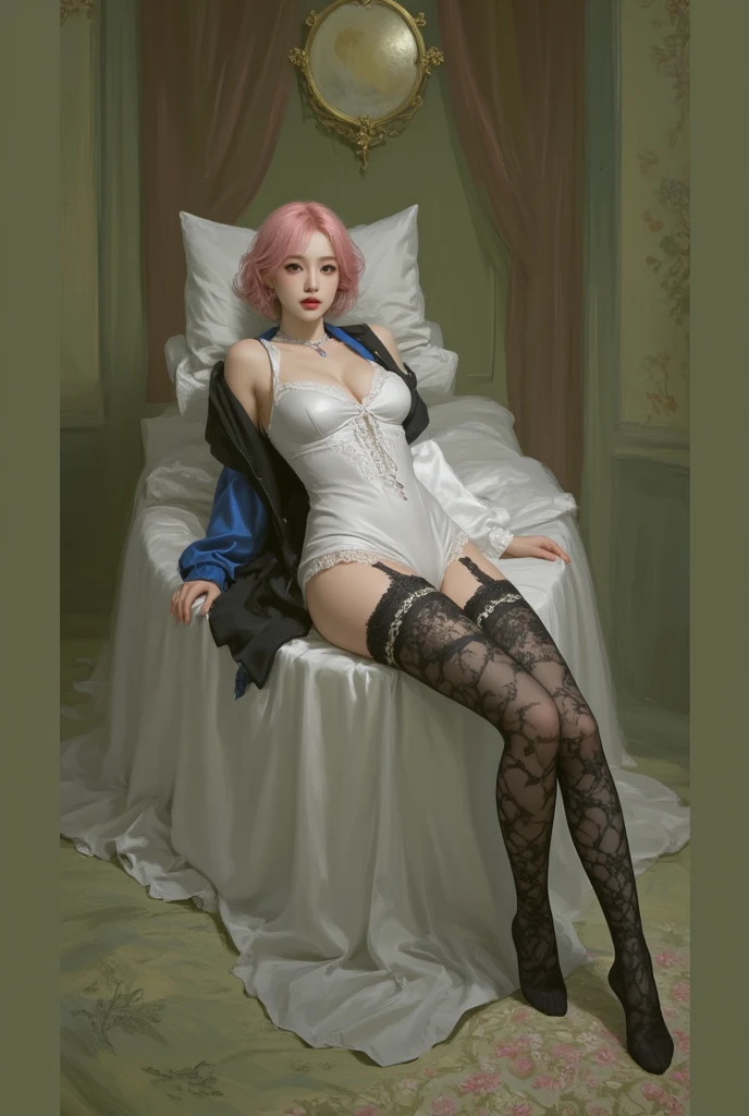 Scarlett Johansson, black sheer underwear, black sheer thong, legs apart, NSFW:2, live-action photo --auto --s2