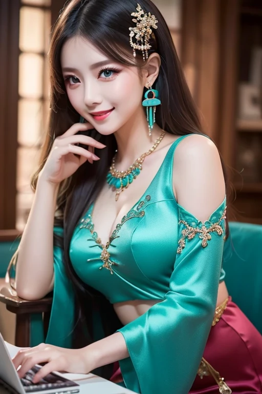 masterpiece, best quality, 1 girl, alone, ((aldult)),(huge breasts), long hair,(Siamese transparent black silk),happy, looking at the audience, (precise、perfect face shape:1.3),(Complete beautiful five fingers),(Hip showing from the front),A Chinese Ghost Story,ultra high definition,Ray tracing,,reflected light, correct structure,Award-winning,high detail,Fade shadow contrast,facial lighting ,Cinema lighting,masterpiece,Super details,high quality,high detail, best quality,16K,high contrast,Suzhou classical gardens,(night garden:1.3).