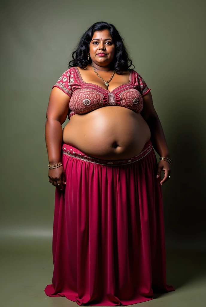 DARK SKIN, South Indian WOMAN, OBESE, FAT, PLUMP, CHUBBY, STRAPLESS DRESS,