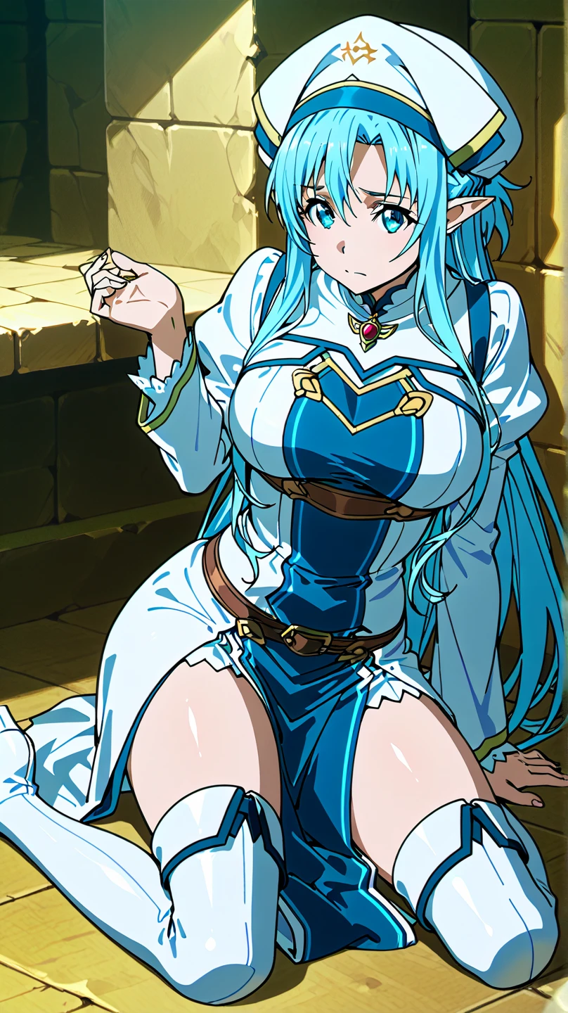 (Enrich the picture,Masterpiece level quality)Beautiful 8K CG artwork,Goddess-like posture,Kneeling exercise,Slim and soft,Translucent skin,Blue hair、The beauty of extra-long hair, Super Long Straight Hair,The skin is fair and juicy,Big breasts underwear uniform,Perspective Part 1.2x enhanced silhouette effect,Exquisite transparent blues pattern in pajamas,The details are intricate and exquisite,The background is slightly blurred,Charming and lustful leg seduction,Drool,Extra-large big breasts,Blush,Japan goddess,Perfect body slim curves,