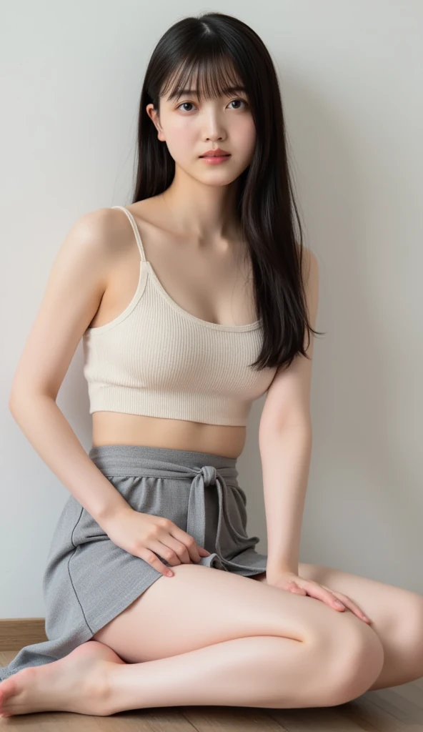 dark brown hair、Light brown eyes、Japanese actress、Lady、I am about 40 years old.....、(My NTR More about my category:1.2)、(top-qual私ty:1.4)、 (Ultra-high resolution:1.2)、Ultra-high resolution、(Private Detective Data)、(Detailed facial features)、Hmph、8K resolut私on、D cup breasts、Long Hair、Obscene pose、Beautiful feet、Leaning against a wall、Bend only one leg、stretched one leg、Please lift your chin up a little、Expressions of sadness、、black one piece、A bathroom on the terrace bathed in the refreshing morning sunshine、2Booklegs、2Book Hand、Beautiful feet、White knitted crop top、White marble wall、Leaning against a wall、