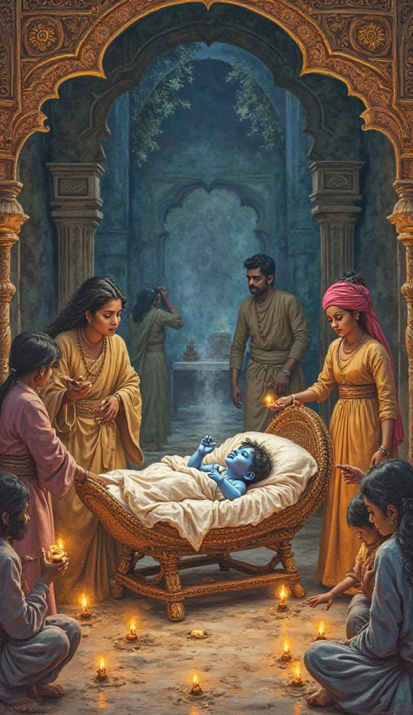 Celebrating janmashtami of newborn krishna