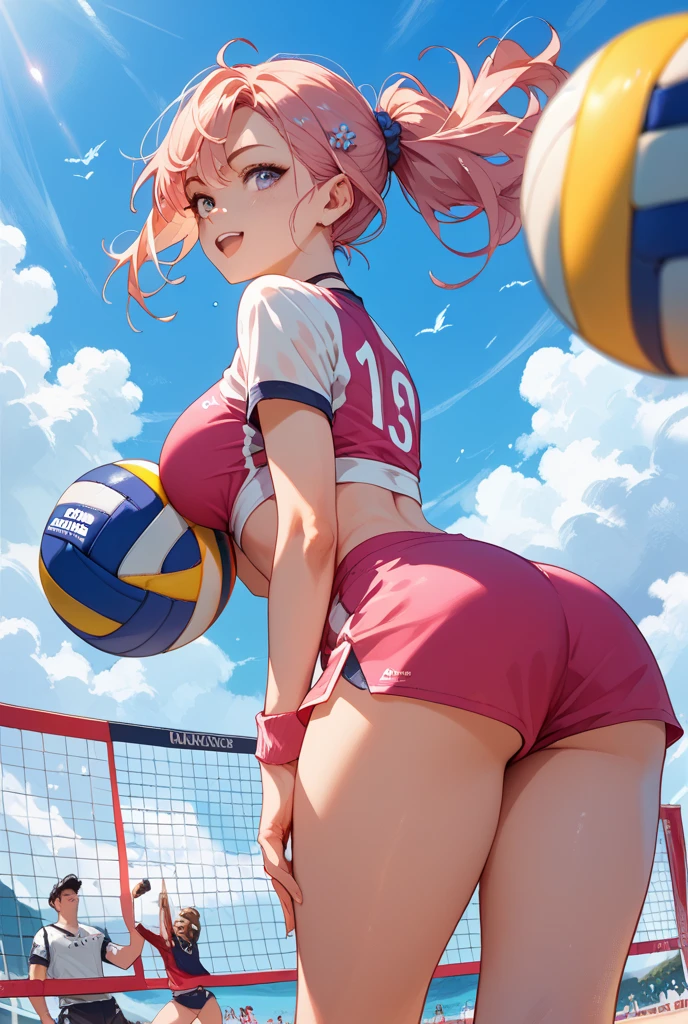 Girl playing volleyball 