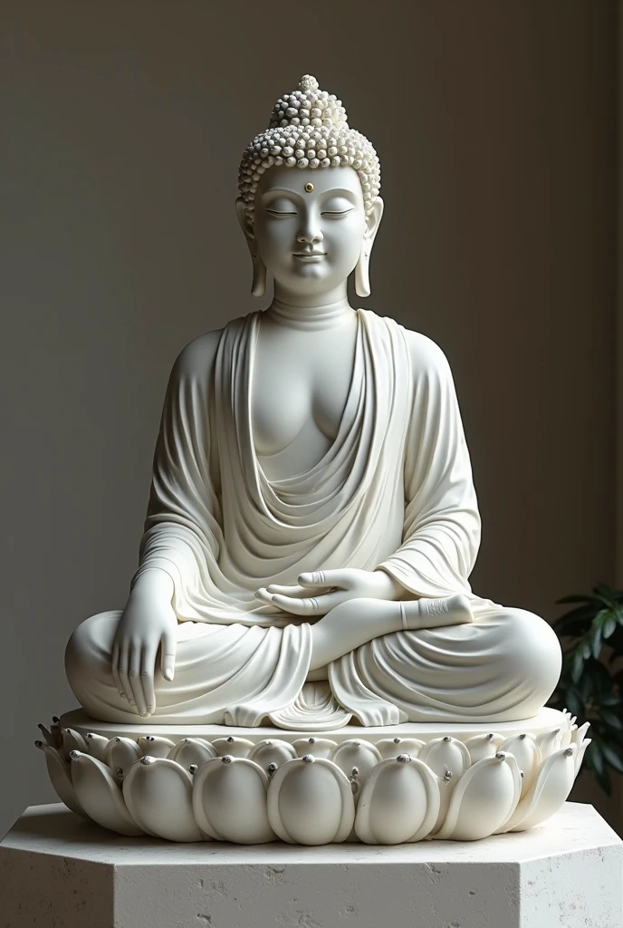 You generate me Buddha inspiration images
black in background, and buddha white colour 