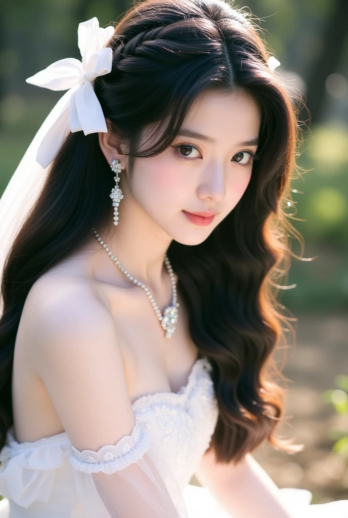 High-quality work,Realistic works,Super premium graphics,8K HD CG works,high quality graphics,High-definition and exquisite CG works,10x pixels,Ultra-fine details:1.1,Advanced technical details:1.1Realistic photo effects,Interior lighting effects:1.5,natural soft light:1.5. Light effect(Virtual light effects:1.8),ultra high resolution,shining dress,sliver long hair,silber hair,transparenthair,high detailed hair(Quality hair details:1.1)Clear eyes,Double eyelids look good,Sharp eye makeup, Create exquisite eyelash makeup, tthin eyebrows, Ultra-detailed eyes,a tall nose, lovely red lips, rosey cheeks, With delicate makeup on her face , pretty face, The face shape is perfectly proportioned,(Advanced facial details:1.1)1girl,happy,elegant,silk,tullece,dress,off-shoulder,cowboy shot,see-through,white lotus,glowing,fog,mist,river,((holding a sword, ninjas, photostock, female actress from korea, veil, agile, photo from a promo shoot, cryptoblades, asian female, fighters)), Best quality, masterpiece, ultra high res, photorealistic, raw photo, unity 8k wallpaper,((1 sword:1)),,Women's artwork,Dress full body video,Realism,Amazing Cleavage,My eyes are very bright today