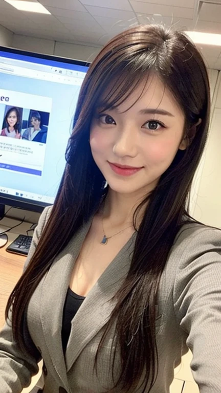 ((masterpiece)), ((Highest quality)), ((Complex)), ((Surreal)), (Realistic), (Mature Woman), ((No classes)), Very detailed, (1 female), Beautiful and exquisite, (Beautiful Teeth), Grin, Brunette bob hair, Brown eyes, ((blouse)), (Upper Body), (background:none), Perfect Eyes, Captivating eyes, Looking at the audience