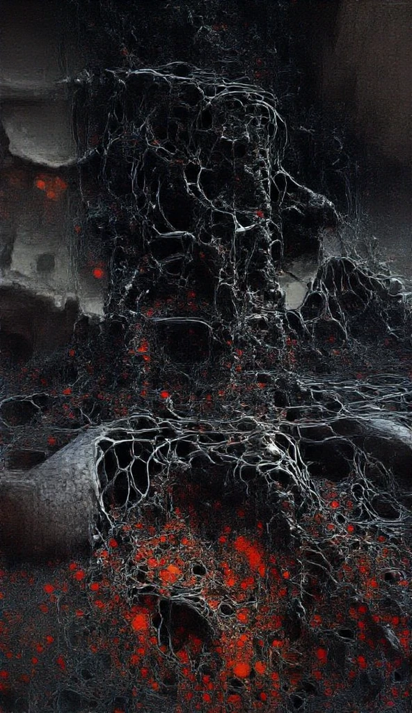 absurdres, highres, ultra detailed, (red, black, white theme:1.2), (sceneary of inferno:1.2)
(no humans:1.4), cthulhu mythos, (large monster, fallen god:1.2), chainsaw man,
Abstract design, swirling patterns, jester mask, cosmic elements, dice and chance motifs, embodiment of chaos, unpredictable forces.
Shadowed Wasteland, Desolate landscapes, eerie fog, ruins of old, dark magic, scavenging creatures, whispering winds.,
