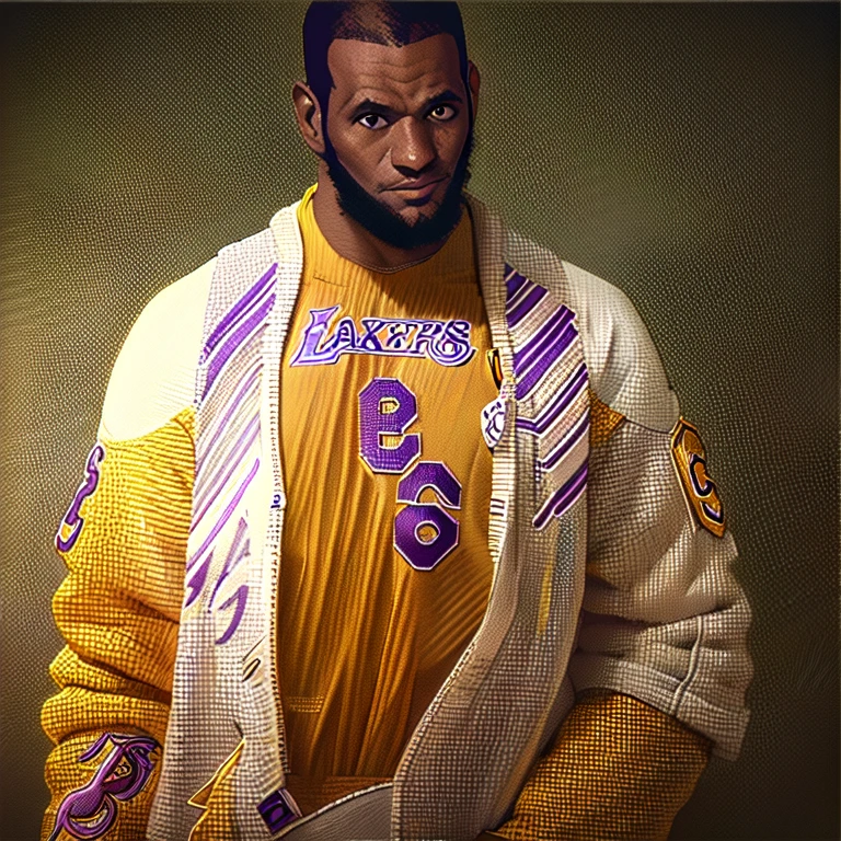 masterpiece, best quality, kraven, basketball, court, ball, lakers <lora:Kraven_v1:1>