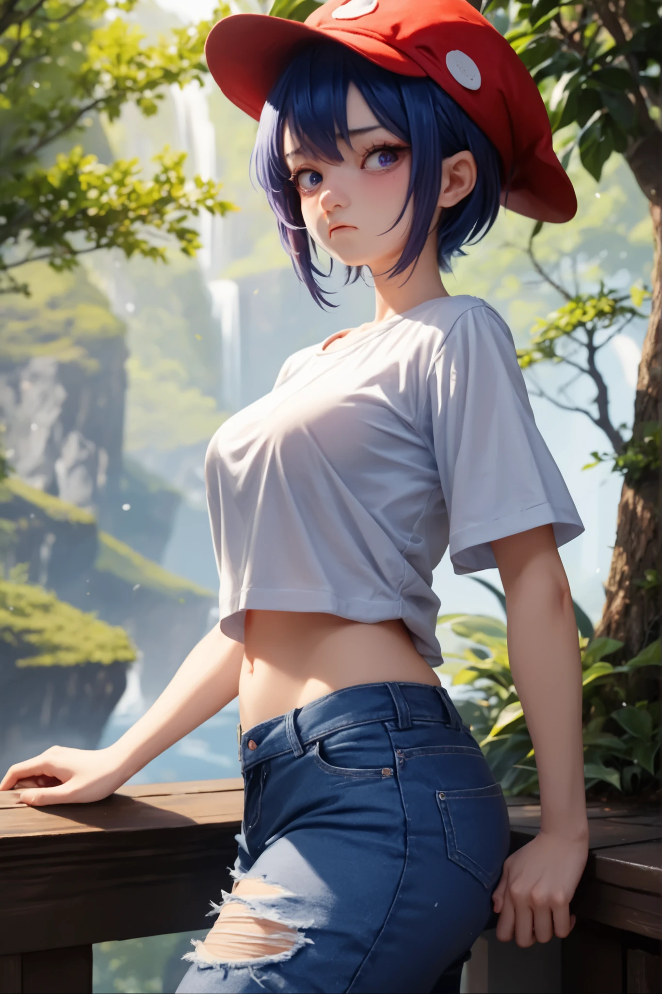 A girl has  and screams from  and 