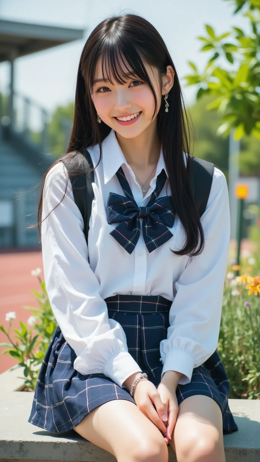 Cute lovely beautiful girl,JK school uniform,Look at me and smile,Natural posture,Simple background,masterpiece,high quality,4K resolution,Ultrafine,detailed,precise,light,
Waiting to start