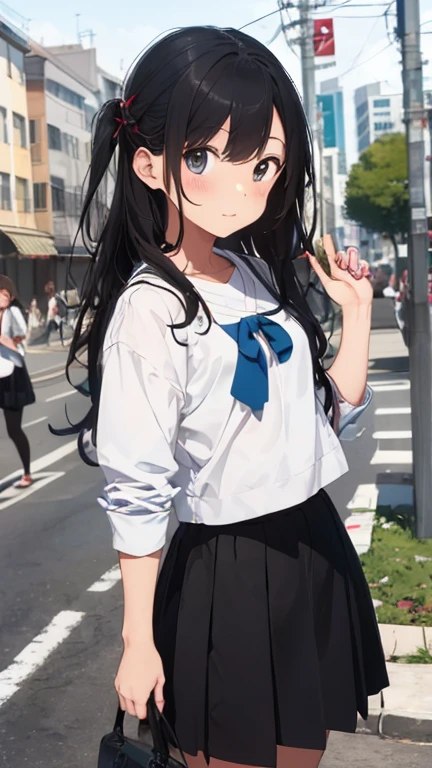 ((best quality)), ((masterpiece)), (details), one girl, sexy ((best quality)), ((masterpiece)), (details), one girl, sexy ((best quality)), ((masterpiece)), (details), one girl, full body, sexy expensive body, expensive, long legs, mature woman, mature, adult, it_nagatoro_main, Hayase Nagatoro, one girl, blushing, alone, uniform polo shirt, short sleeves, black hair,brown eyes, hair accessory, looking at viewer, hair clip, smiling, long hair, dark skinned woman, dark skin, , bangs, daytime, skirt, collared shirt, collarbone, ear clip, mouth closed, tree, asymmetrical bangs, upper body