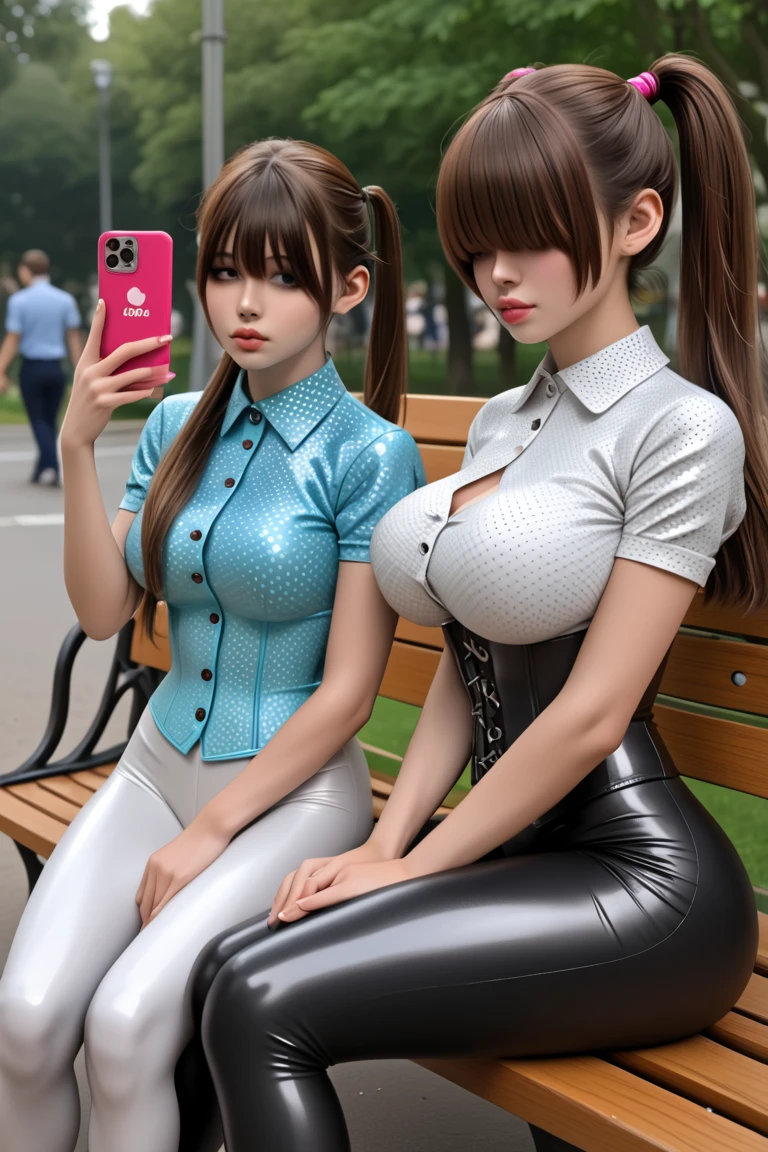 NSFW、photorealistic perfect body、super high quality、Ultra-high realistic image quality、Japanese、、(sexy fashion:1.3)、(knee high boots:1.3)、(huge breasts:1.4)、(cleavage:1.6)、thin waist、(parted bangs)、(curly hair:1.3)、(blonde:1.3)、(good lighting)、(blurred background)、(grin and laugh)、gal style makeup、gal style earrings、gal style bracelet、(gal style necklace、double necklace:1.3)、busy street、Sit on a bench with your legs open
