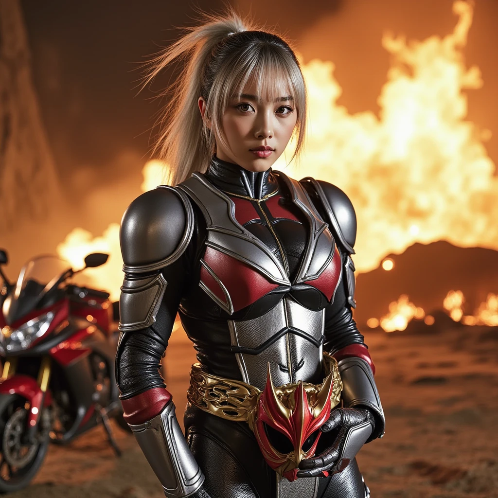 Ixa Beam Ixa１  Blonde female red eyes combat uniform
