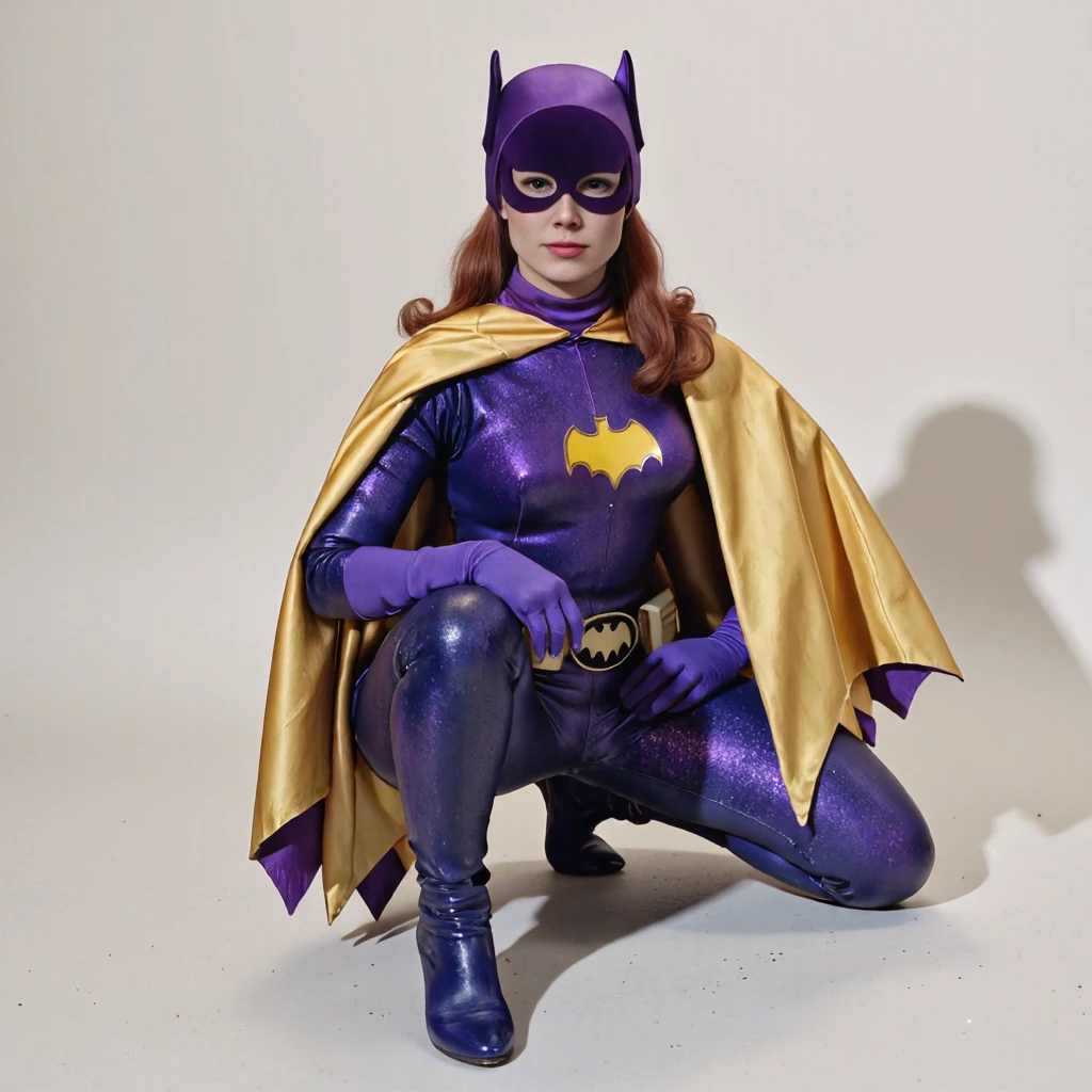 yvonne craig woman, in peril, shrugged shoulders, her body is tied, she squeezed, she is in pain , 60's style, analog film, on grass, film grain
