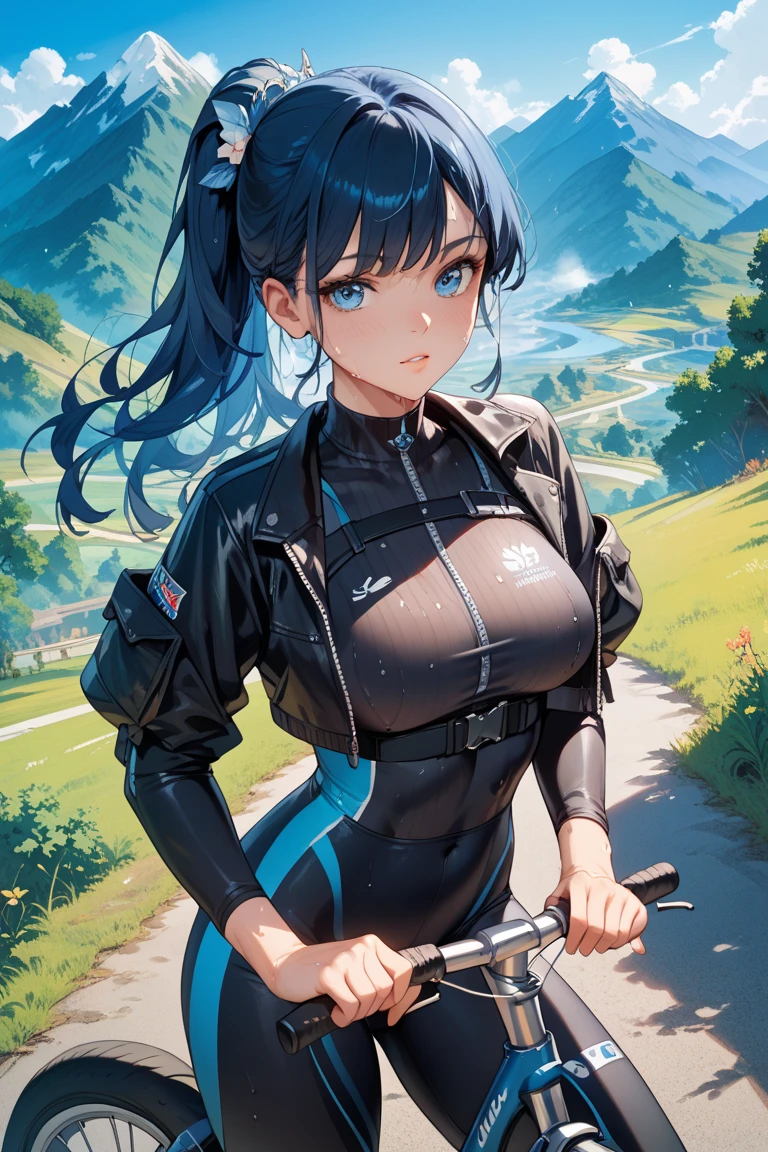 Masterpiece
(woman,The facial expression is accurate,Anime style face,greenish blue eyes )
Group
((((Riding a bicycle)))
((((The location is a mountain on a bicycle path.))))
((((womanは自転車操車))))
8k((((Bicycle clothes))))
8k(((((Wet with sweat)))))
((Staring at me))
Emphasizing breasts, depicting the body in 8K(((((Men and sex)))))
8k(((((I'm in love with a man)))))