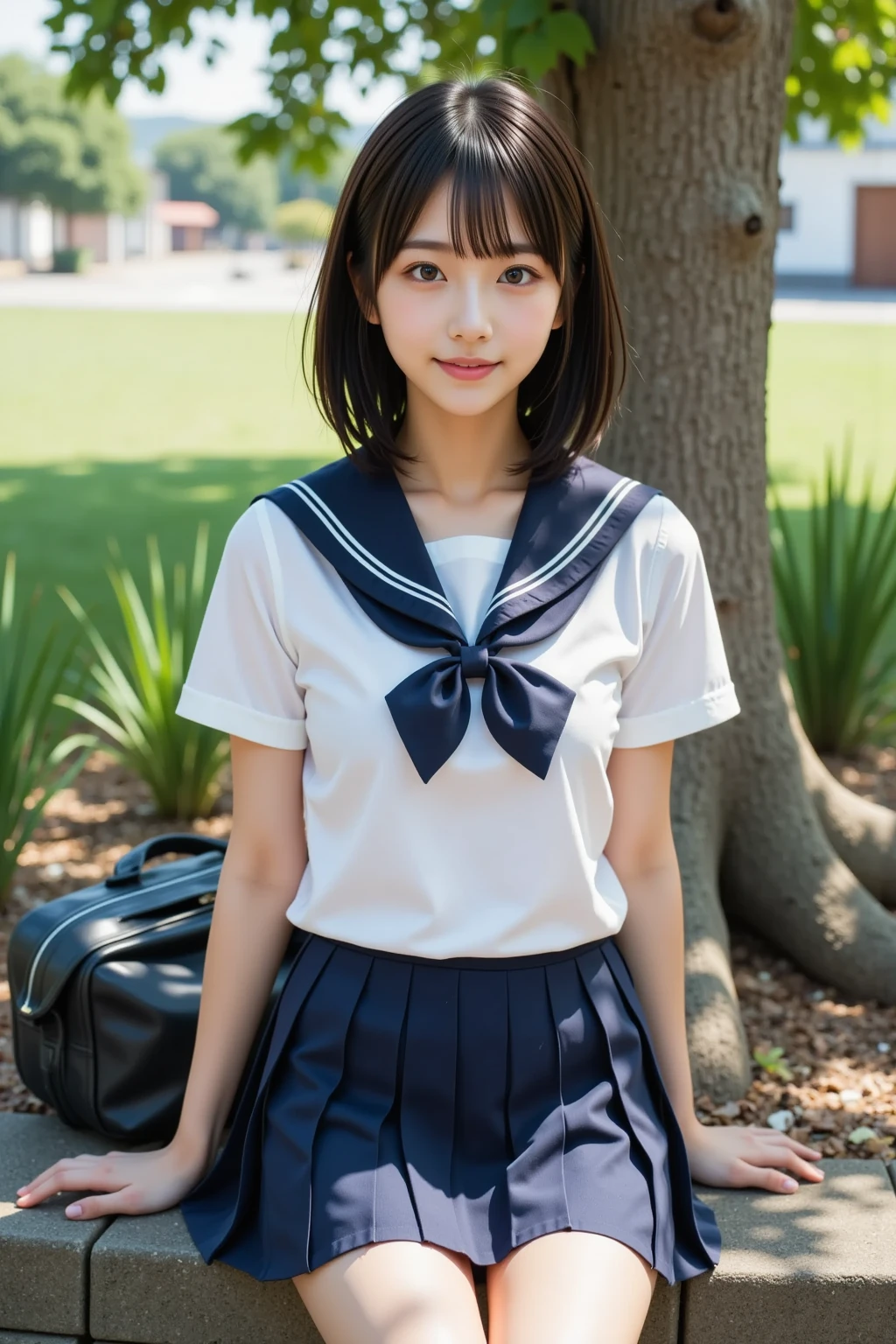 (2girl), kawaii, (round eyes:1.2), (highly detailed face and eyes), (big smile), (school uniform, pleated mini skirt:1.3), summer, (Best Quality:1.4), (Ultra-detailed), (extremely detailed CG unified 8k wallpaper), Highly detailed, High-definition raw color photos, Professional Photography, Realistic portrait, (Surrounded by lots of cute fresh flowers:1.3), focus on the girl, depth of fields, (fine face:1.2),