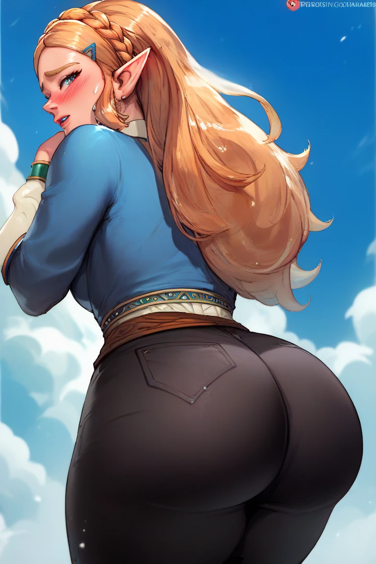 1girls,ass,ass expansion,ass focus,back view,big ass,big breasts,big butt,blonde hair,blue eyes,breast expansion,breasts,breasts out,dat ass,female,female only,growth,huge ass,huge breasts,large ass,large breasts,looking back,solo,standing,thick thighs,thighs,tight clothing,tight pants