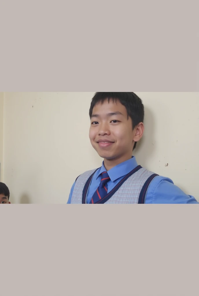 A 12 years boy in the classroom