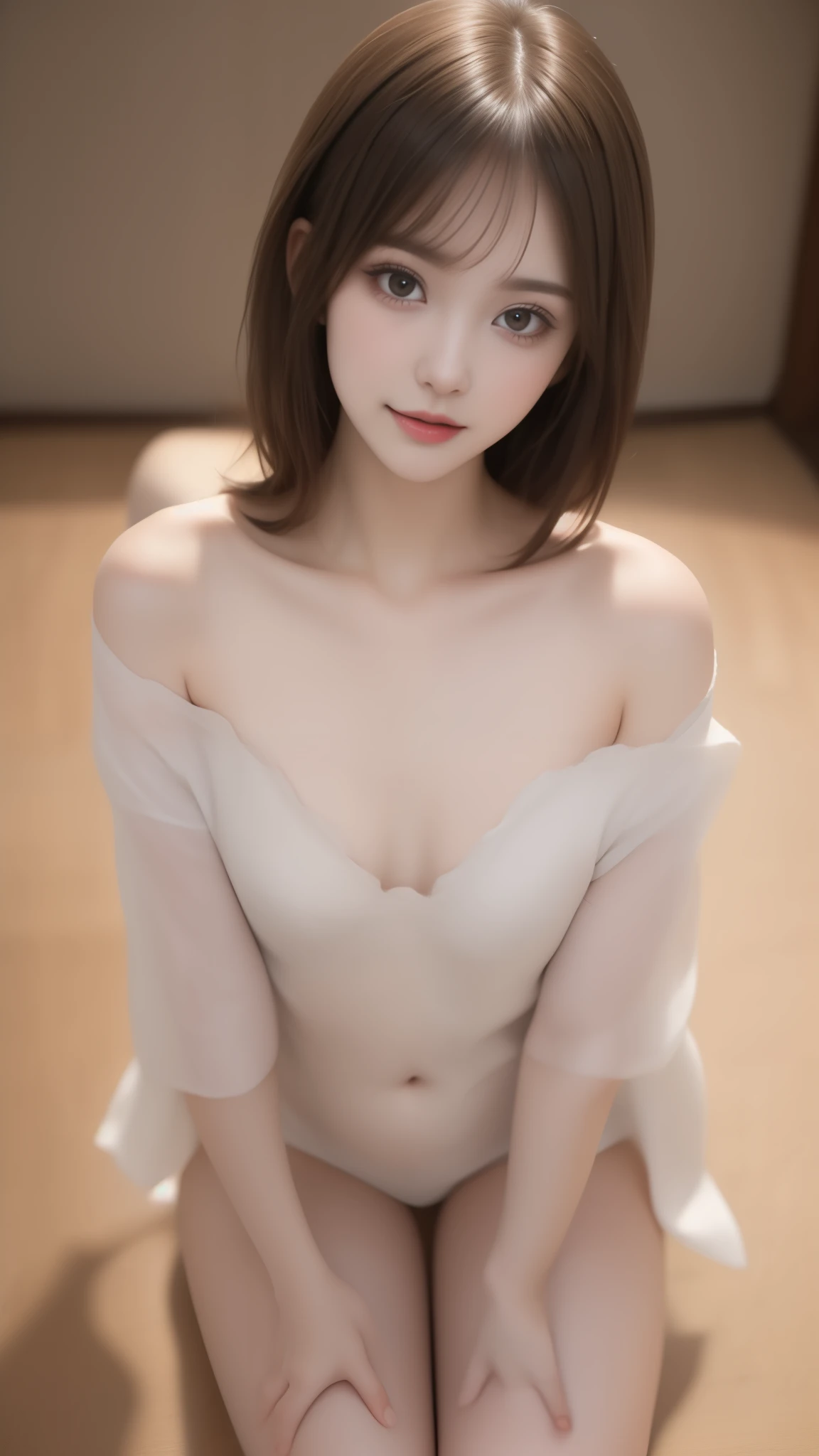 (((((Over Head Shot、Lie on your own back 、full body Esbian)))))、poneyTail、masutepiece, Best Quality, One girl, (a beauty girl, kawaii:1.3), (17-year-old beautiful girl high school student:1.3), Very fine eye definition, (Symmetrical eyes:1.3), NSFW, (inside in room:1.2), (small tits、Beautiful nipple:1.3), small tits、 Brown eyes, Parted bangs, Brown hair, (masterpiece、top-quality)、depth of fields、1girl in、finely detail、high detailing、High quality shadows、beautiful detail、(bokeh dof:1.5)、Photo by Canon EOS、SIGMA Art Lens 35mm F1.4、ISO 200 Shutter Speed 2000、
独奏,(((inside in room)))、((naked transparent silk dress)),See-through light green knitted dress、poneyTail、bblurry, (High Detail Skin, Skin Details), Medium Hair , cparted lips, brown haired、wetted skin、((fullnude、Beautiful nipple:1.5))、Face with a grin、((Light green lace stockings and choker))、The most beautiful girl in Japan