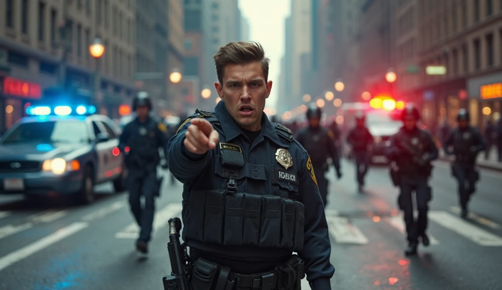 A police officer in a robbery chase