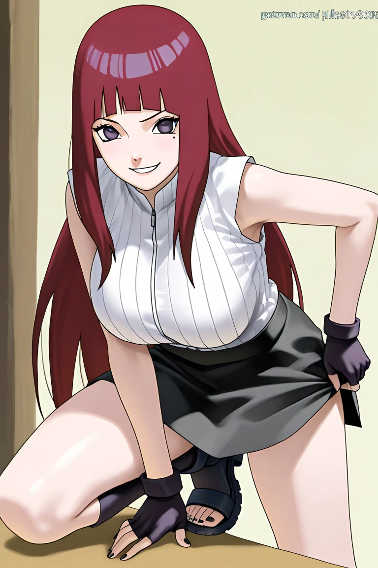 , (masterpiece), (best quality), (ultra-detailed), (extremely detailed cg), (a extremely delicate), (perfect lighting), (8k), (dynamic angle), (sharp image), vibrant colors, female, masterpiece, best quality, depth of field, cinematic lighting, masterpiece, best quality, ultra-detailed, colorful, vibrant, large breasts, thighs, mature female, solo, (masterpiece, best quality, high resolution, animescreencap, anime colored,), (perfect anatomy, beautiful detailed eyes, beautiful detailed body, beautiful breast, shiny skin), a sexy mature anime lady is standing outside, shiny thighs, looking at viewer, side bangs, red hair,black eyes,hair pin, medium breasts, medium chest, standing,road plants,white shirt,smiling, dynamic pose, sun, blue skies, sunlight, upskirt, white sexy laced panties, looking from down below, looking at viewer, skirt pulling up, cameltoes, pov_eye_contact, embarrassed, shy, blushing, legs open, skirt holding up