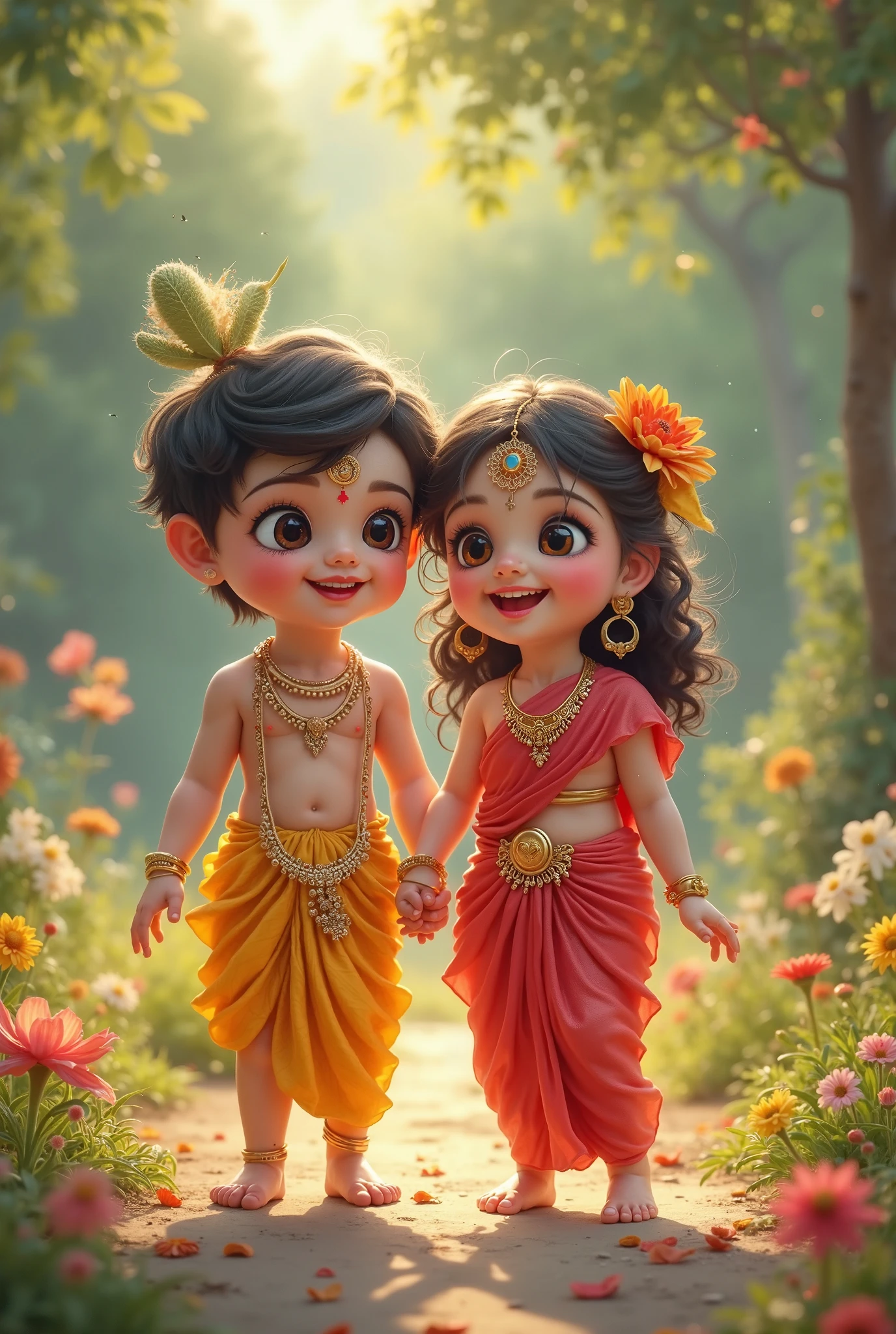 10 year old krishna with radha cute photo