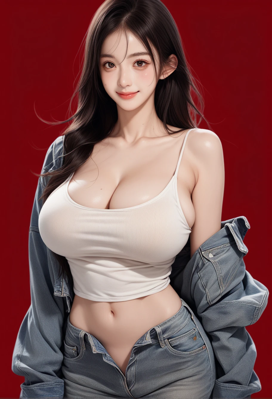 (((完美shape,shape,alone, White and soft skin,(((hoodie,wearing a hoodie))),(((and_terumi,Long Hair, Brown Hair, Green Eyes, Hair on one eye, Long curly reddish brown hair, Right eye covered with hair, Pink Lips))),((masterpiece)),High resolution, ((Best quality at best)),masterpiece,quality,Best quality,((( Exquisite facial features,Looking at the audience,There is light in the eyes,(((smile,confidence)))),))),型shape:1.7))),(((光and影,Huge breasts))),(((Looking into the camera,Black background,)))