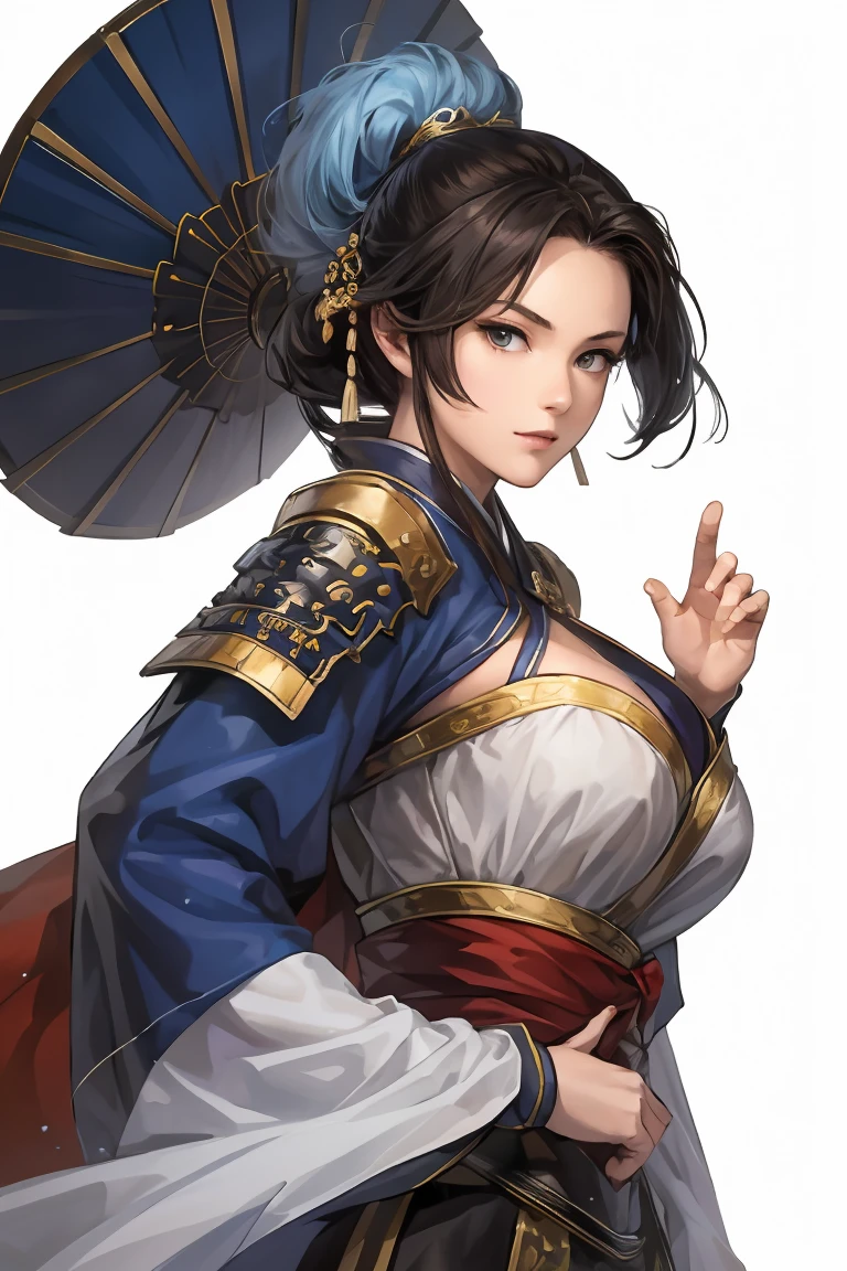 Fantasy RPG character, 26-year-old woman, samurai, sword, Japanese clothing,black hair, ((anime)), ((best qualtiy, 8K, tmasterpiece:1.3)), Focus:1.2, perfect figure beautiful woman:1.4, 1woman, cowboy shot, look at viewer, eyes facing the camera, incredibly absurd, beautiful and cute woman, showcasing top-quality craftsmanship, cute, neat,pretty