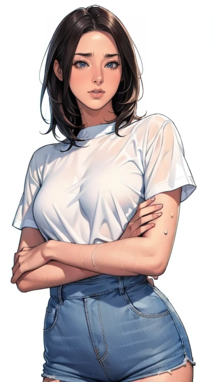Short stoner girl, Match Face In Reference Image:1.5, short brown with blonde highlighted hair:1.4, smoking cannabis:1.3, brown eyes, 32C-cup tits:1.3, large saggy tits:1.3, stretch marks:1.5, cannabis smoke, small skull and heart lineart tattoo on left collarbone:1.3, getting fucked rough:1.3, looking up at you, large penis:1.3, orgasm face:1.3, moaning:1.3, vaginal sex:1.5, missionary sex:1.3, vaginal penetration:1.3, Large flopping tits:1.5, action shot of flopping saggy tits:1.5 COMPLETELY NUDE:1.5
