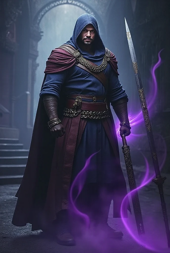 evil villain, male Wizard, casts a spell (shadowy face: 1.3), (purple_robe,decorated with gold patterns,hooded, red_tie, white_shirt, slippers),
best quality,4k,8k,ultra hires,absurdres,photo realistic,RAW photo,hdr,sharp focus,skin imperfections,masterpiece,soft lighting,bokeh,