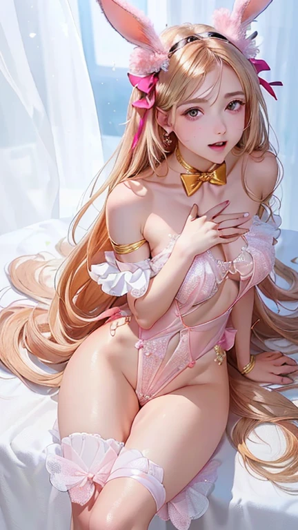 (masterpiece, realistic, photo-realistic:1.2), finely detail, ultra high res, perfect anatomy, best quality, 8K, soft focus, (2girls, Japanese girls),two girl kissing, bondage, Realistic:1.2),shenzi,long hair,(pink hair:1.2),purple eyes,(very long hair:1.4),separated sleeves,jewelry,wide_sleeves,(hair_ornament:1.4), spread legs, ,ceres fauna,( nsfw, breasts out, puffy nipples),((masterpiece, best quality)),(1 pussy), ((cum)), ((cum in pussy)), utifully detailed face,ultra realistic 8k cg, charming, seductive, erotic, alluring, enchanting, deity, jewelry, one mole under eye, glowing eyes, piercing eyes,(hiqcgbody:0.3), (hiqcgface:0.3), epic, (royal palace), royal, ((rich, prestige)),pussy, spread legs, pussy juice(There is white viscous liquid flowing out of the vulva:1.3),(sexual behaviour :1.5)