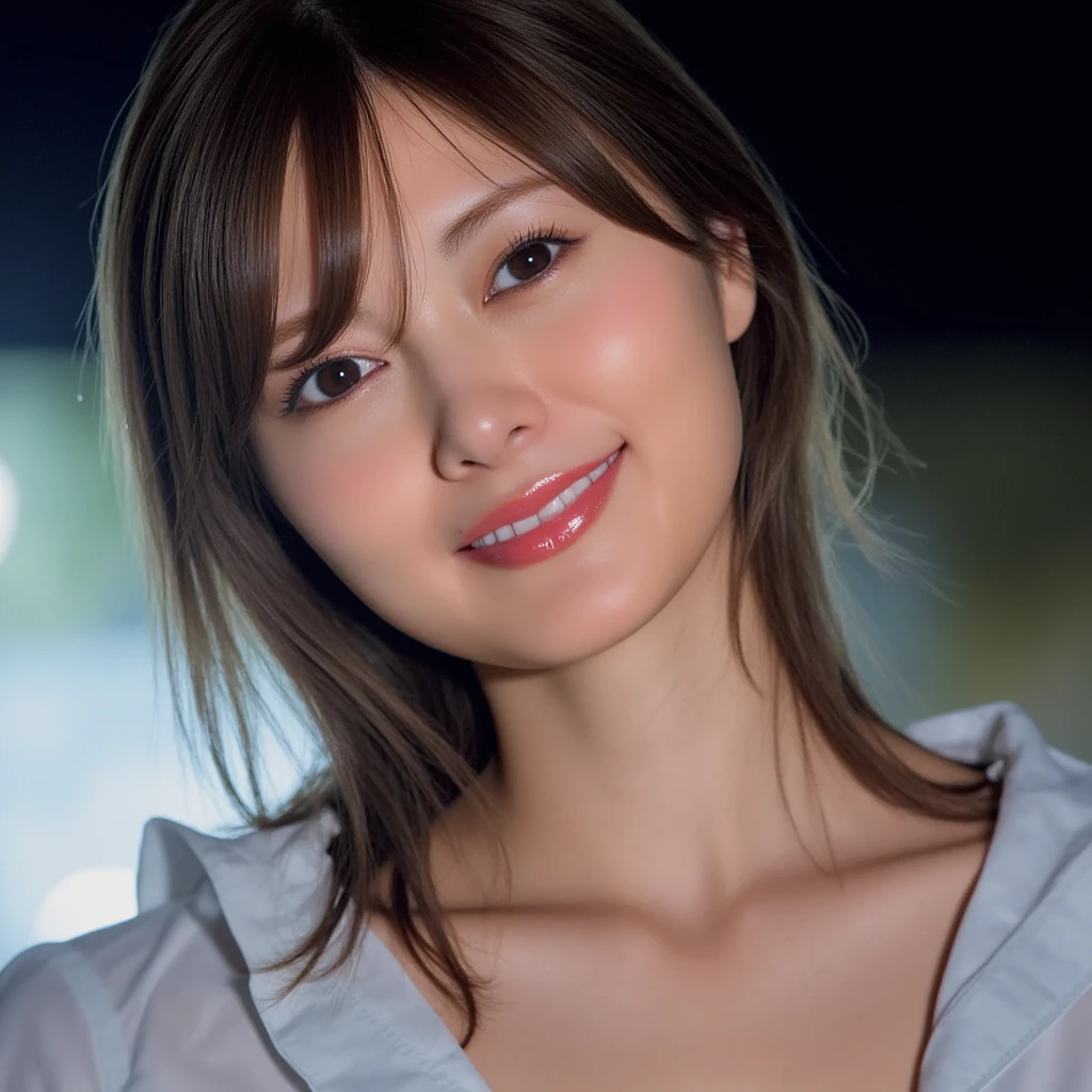 {(1 person:18-year-old),(White turtleneck sweater:1.4)},
break,(RAW Photos, Highest quality), (Realistic, Photorealistic:1.4), Tabletop, Very delicate and beautiful, Very detailed, 8k wallpaper, ,, High resolution, Soft Light, {{Beautiful and detailed 19 year old girl, Very detailed目と顔, Beautiful and detailed nose, Beautiful and beautiful eyes}},
break,Cinema Lighting,City lights at night,Perfect Anatomy,Slender body,smile (Dirty hair, Asymmetrical bangs, Light brown hair,)